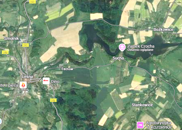 Zamek Czocha Lesna Mapy Google Warstwa Satelitarna.png